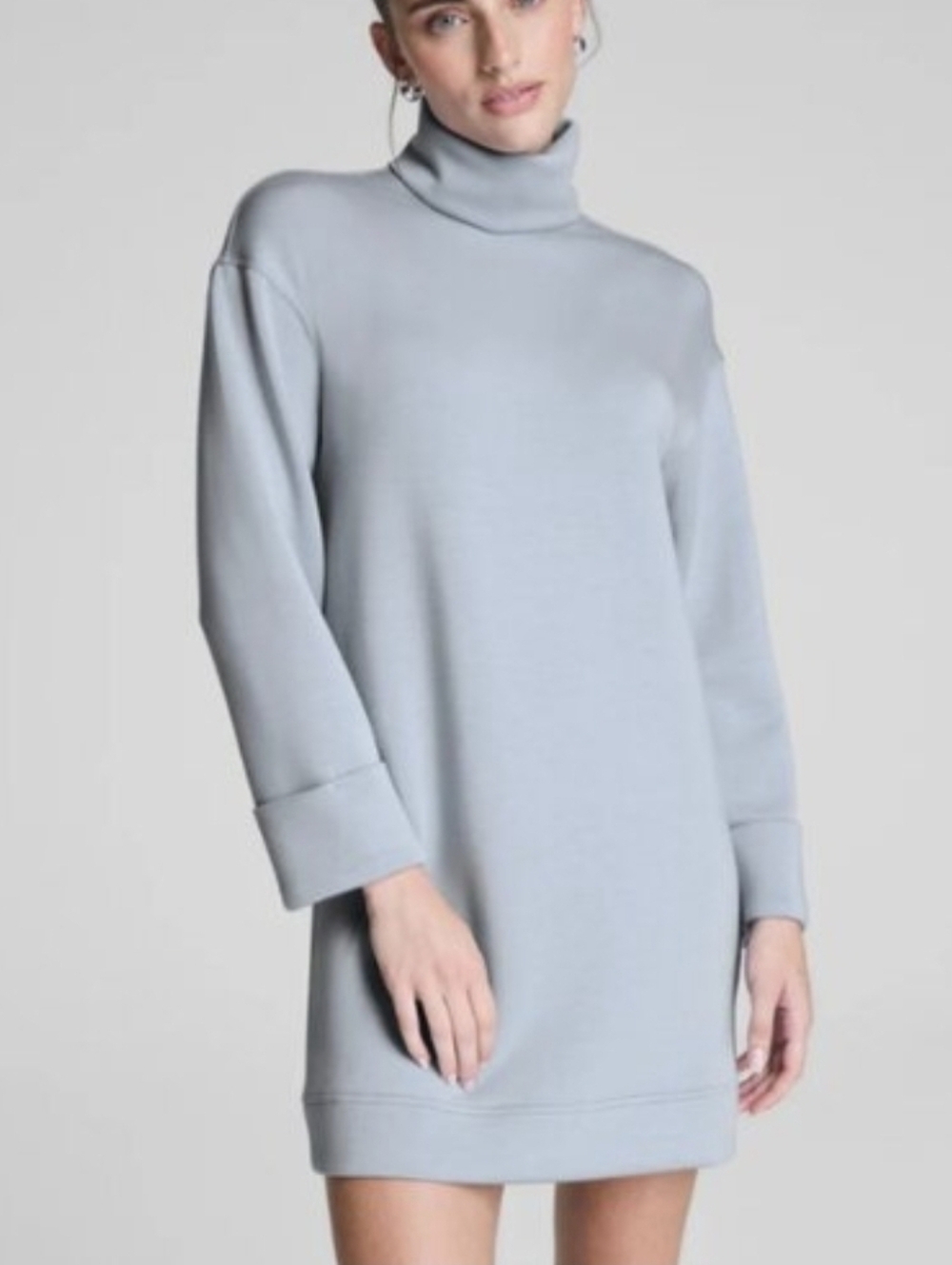 SPANX Nwt Airessentials Turtleneck Mini Dress Himalayan Cloud Size Small
